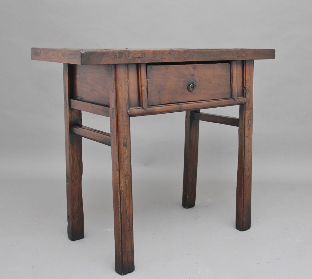 19th Century Chinese elm side table View IV