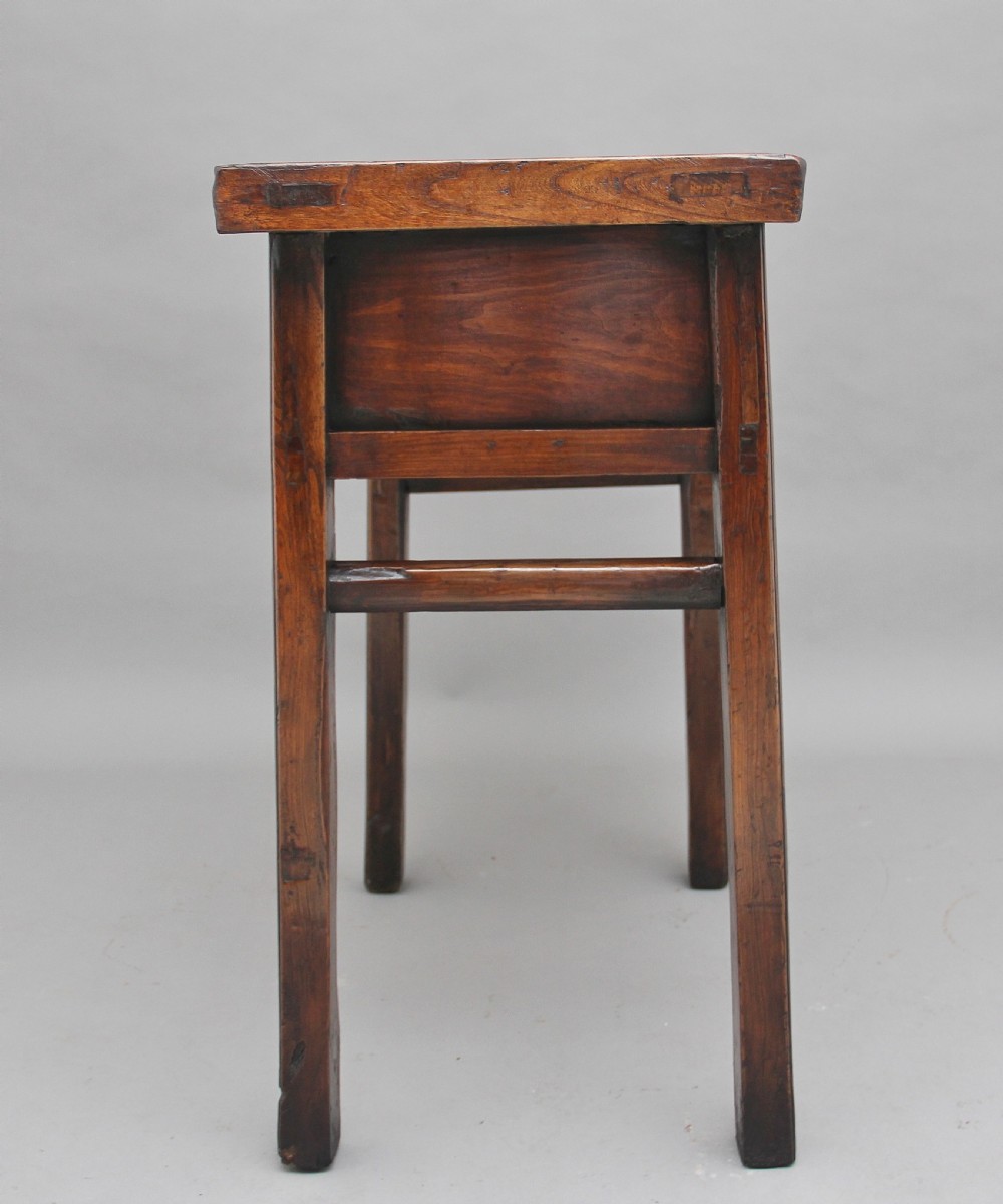 19th Century Chinese elm side table View VI