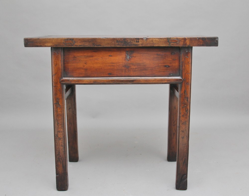 19th Century Chinese elm side table View VII