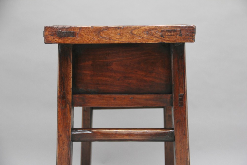 19th Century Chinese elm side table View XI