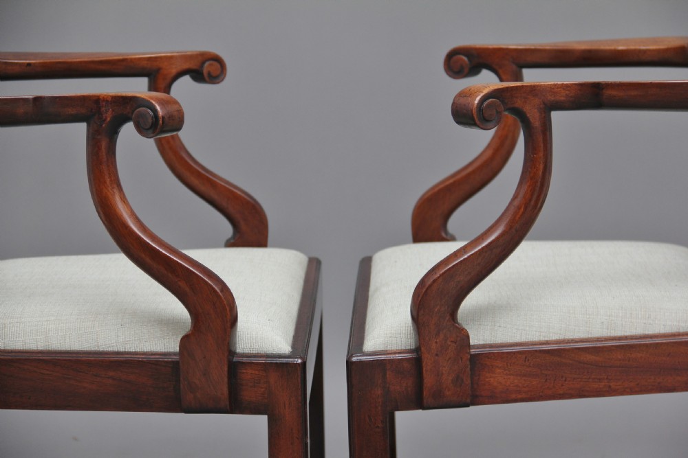 Pair of early 20th Chippendale style armchairs View IV