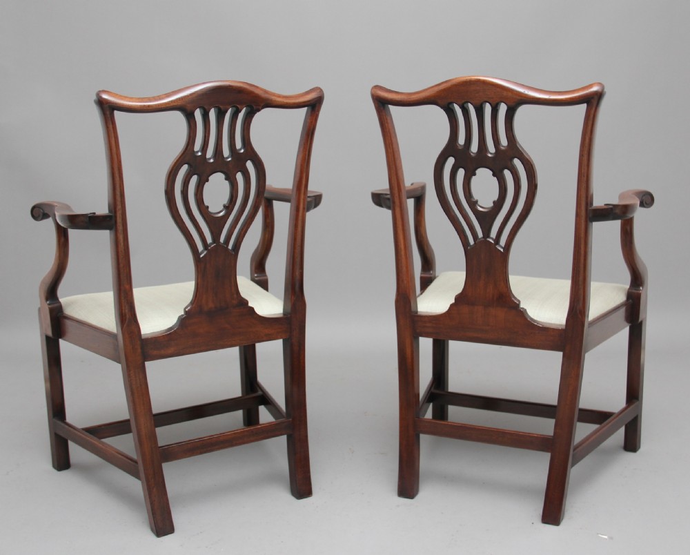 Pair of early 20th Chippendale style armchairs View V
