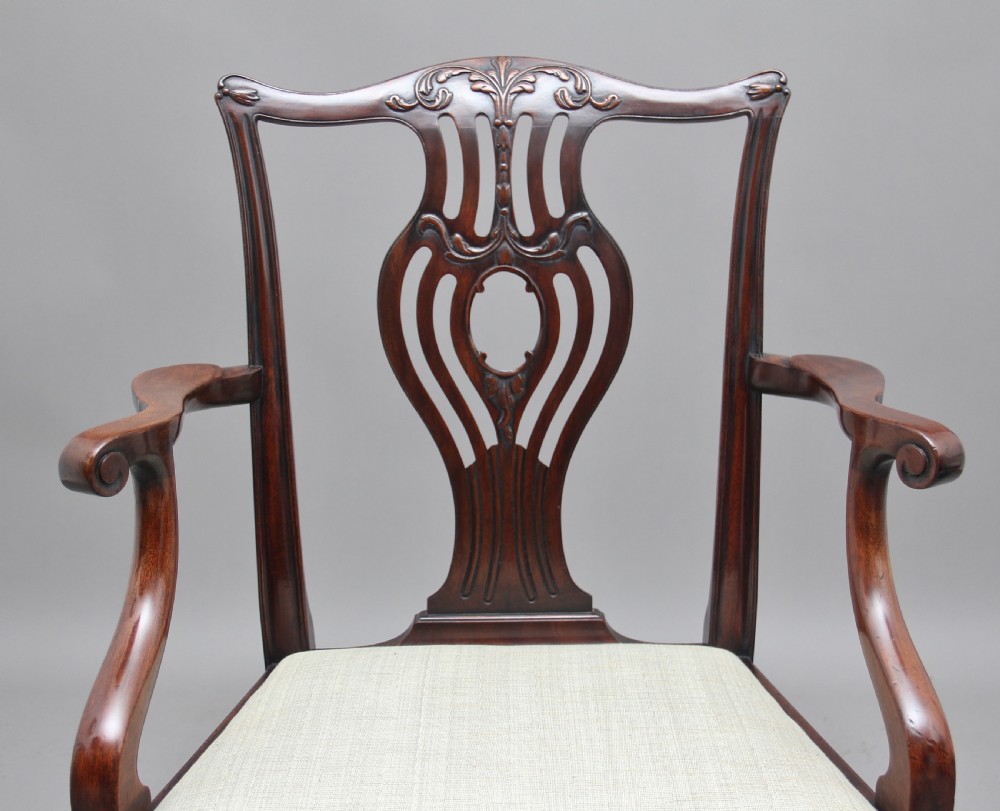 Pair of early 20th Chippendale style armchairs View VIII