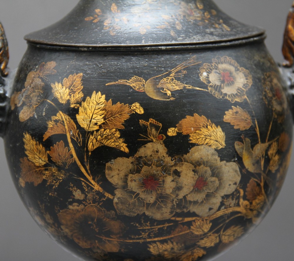 Pair of Early 19th Century Tole Chestnut Urns View XI