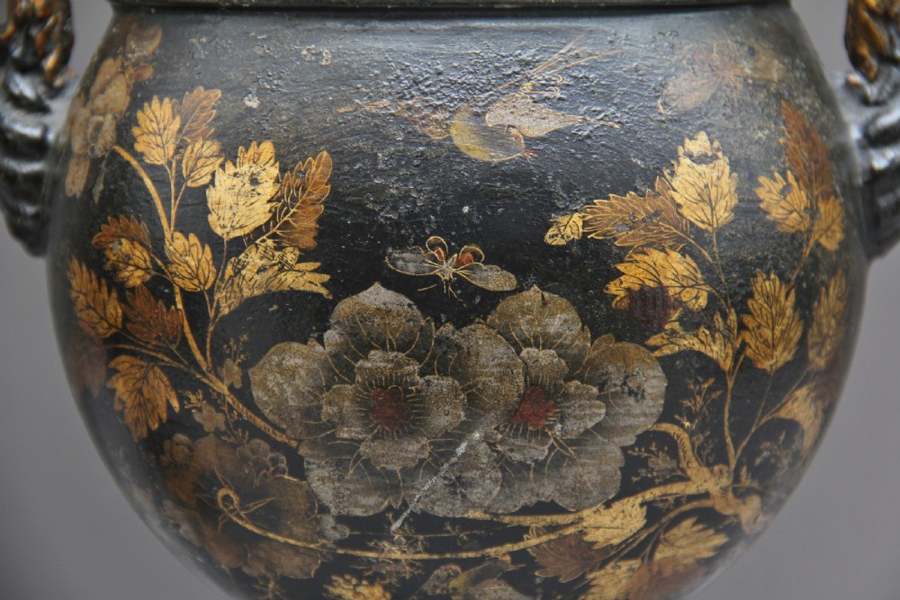 Pair of Early 19th Century Tole Chestnut Urns View XII