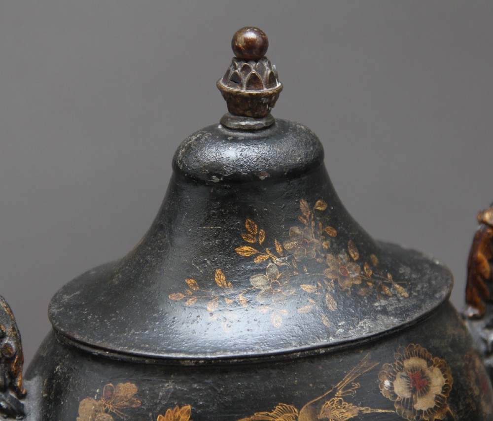 Pair of Early 19th Century Tole Chestnut Urns View XIV