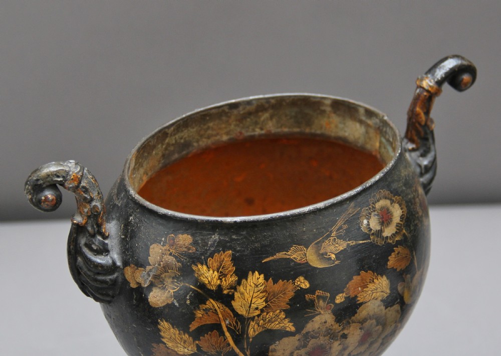 Pair of Early 19th Century Tole Chestnut Urns View XVI
