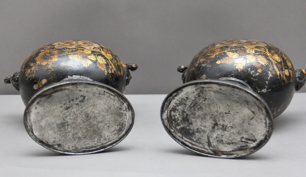 Pair of Early 19th Century Tole Chestnut Urns View XVIII