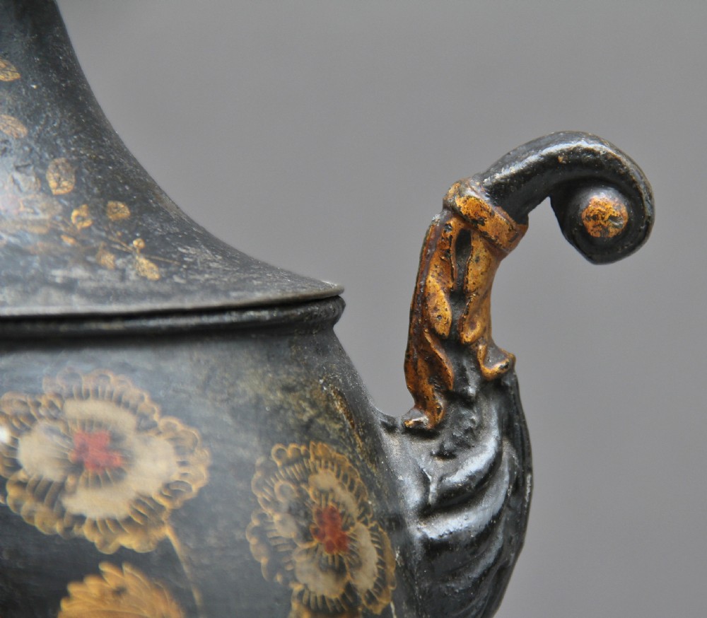 Pair of Early 19th Century Tole Chestnut Urns View XIX