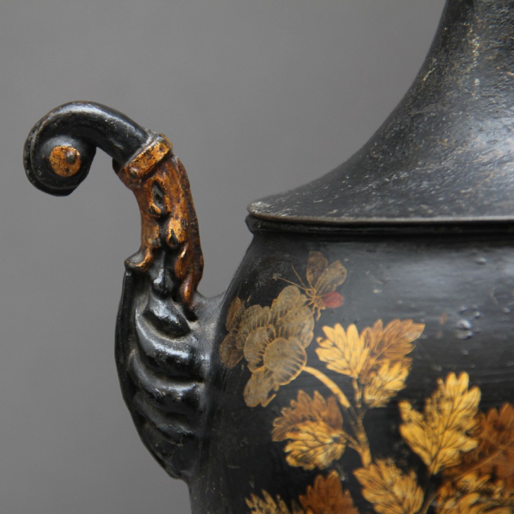 Pair of Early 19th Century Tole Chestnut Urns View XX
