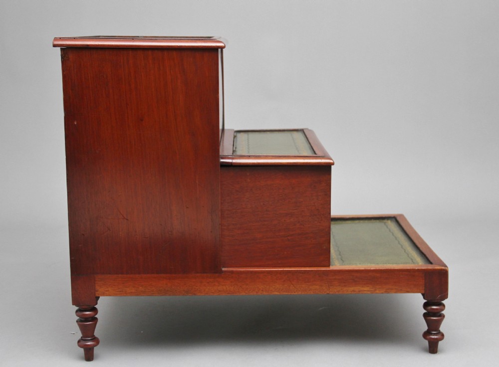19th Century mahogany library steps View V