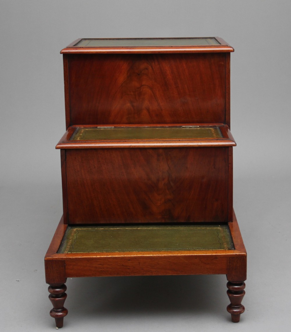 19th Century mahogany library steps View VIII
