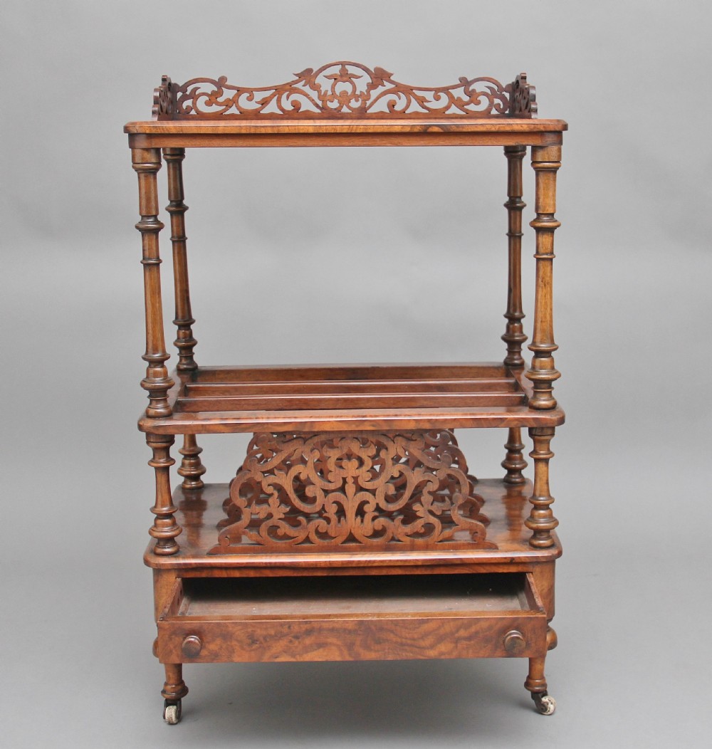19th Century burr walnut Canterbury  View IV