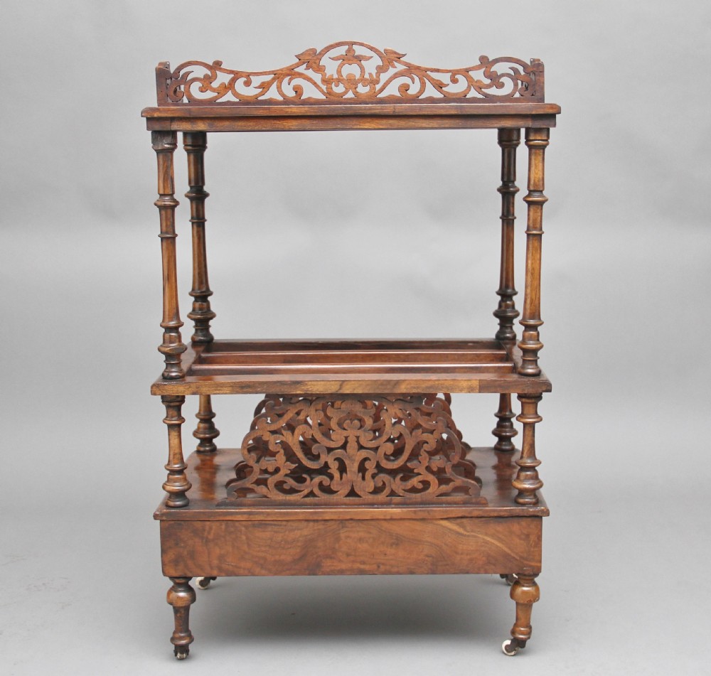 19th Century burr walnut Canterbury  View V