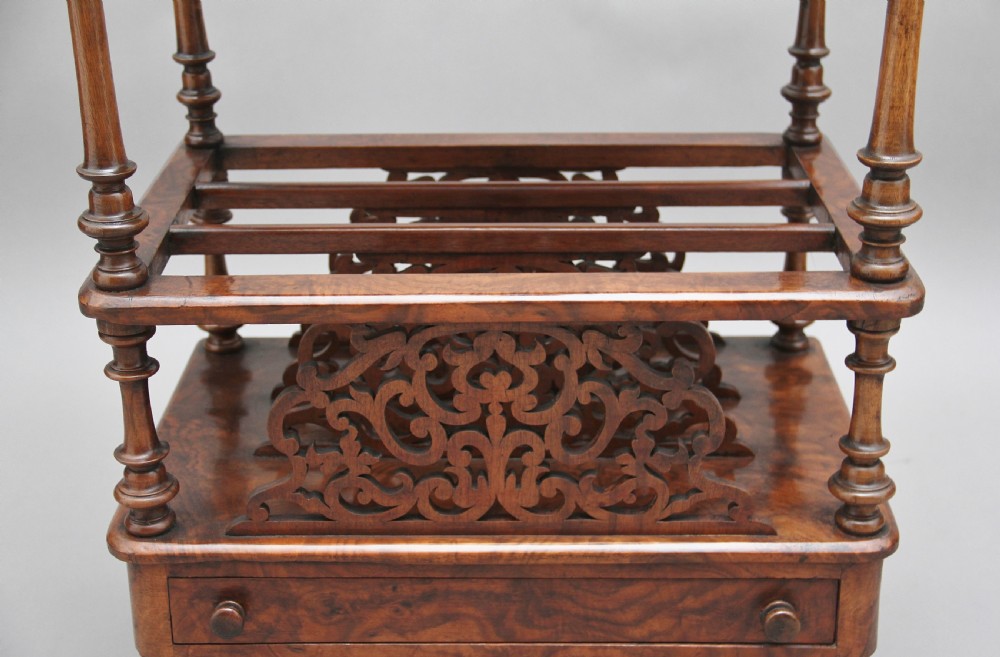19th Century burr walnut Canterbury  View IX