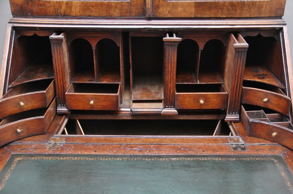 Burr walnut bureau bookcase View XI