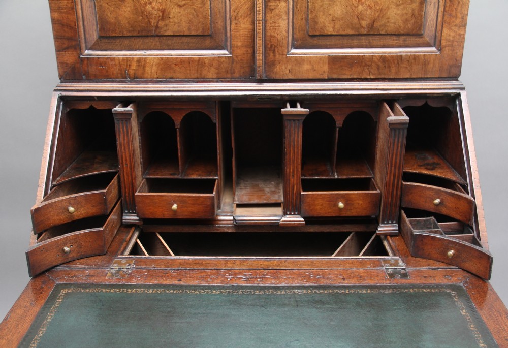 Burr walnut bureau bookcase View XIII