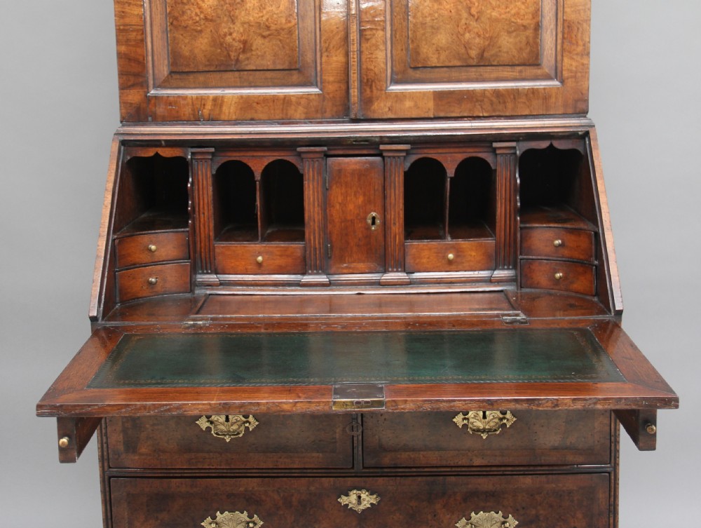 Burr walnut bureau bookcase View XIV