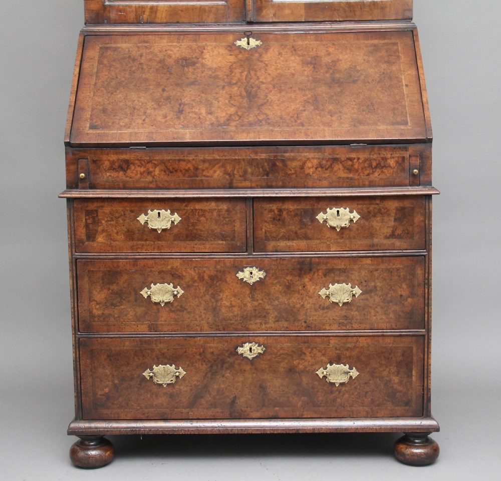 Burr walnut bureau bookcase View XIX