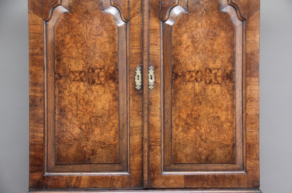 Burr walnut bureau bookcase View XXI