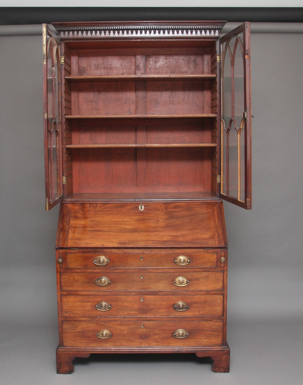 18th Century mahogany bureau bookcase View III