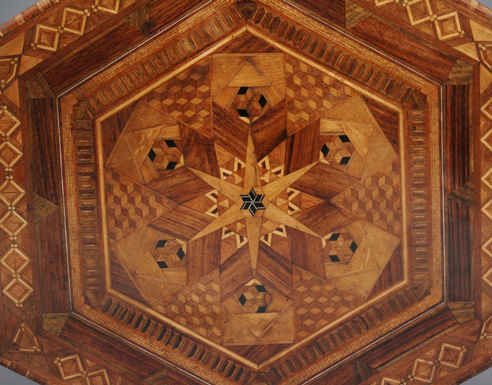 19th Century Italian parquetry centre table View V