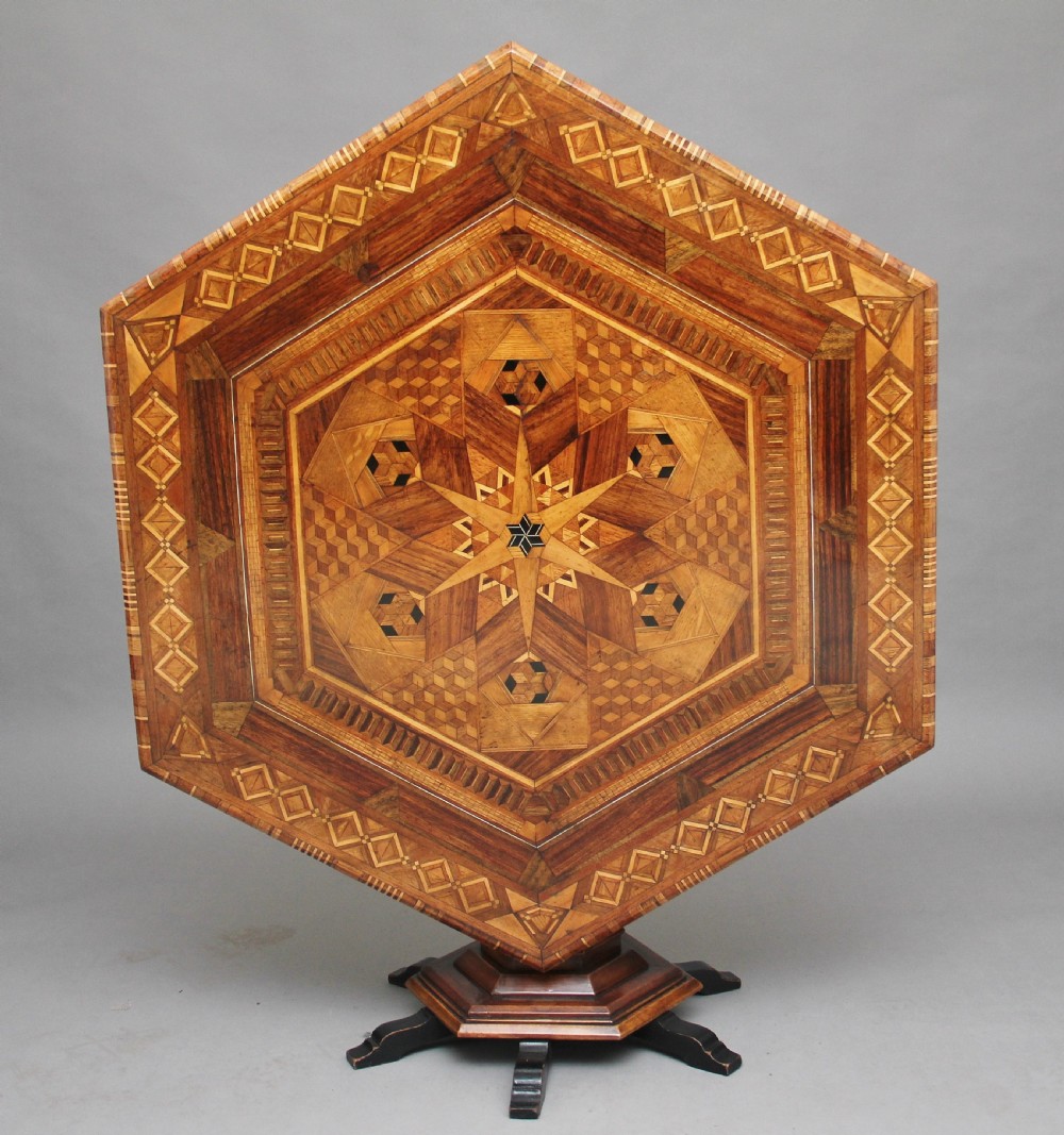 19th Century Italian parquetry centre table View VI