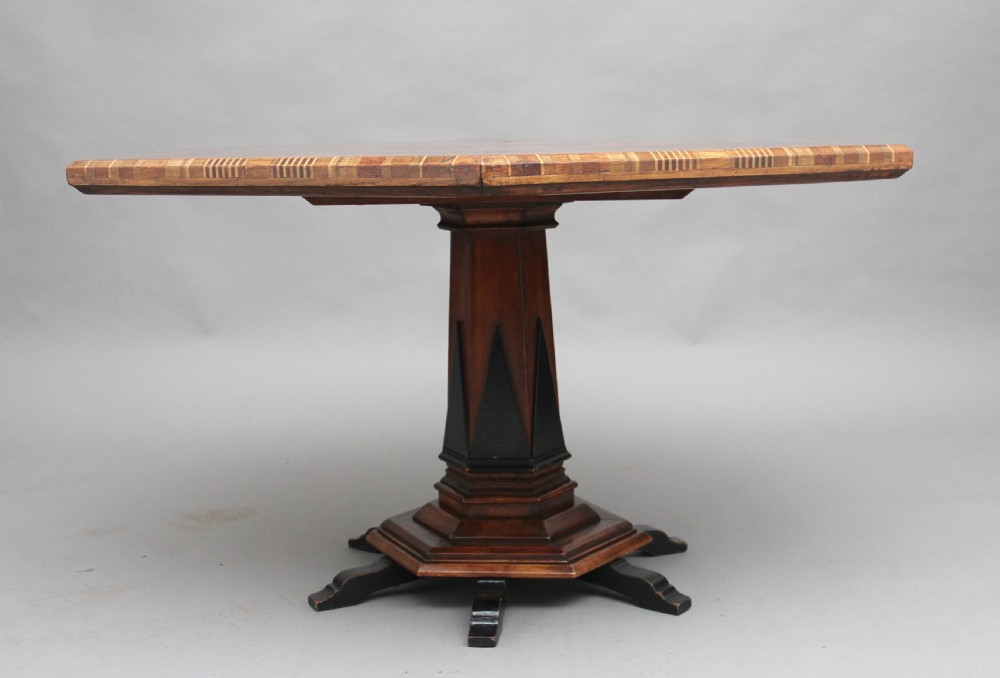 19th Century Italian parquetry centre table View IX