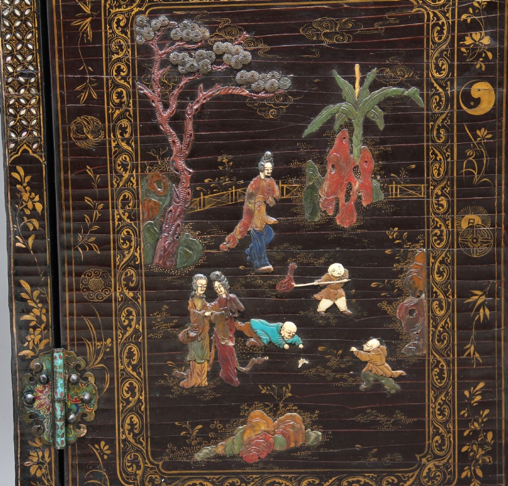 Early 20th Century Chinese lacquered cabinet View X