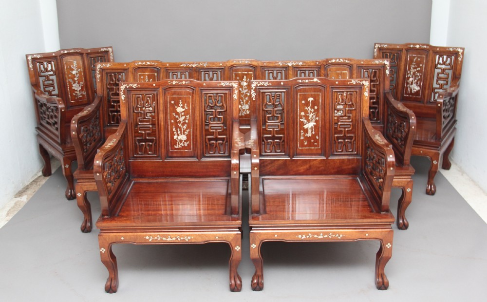 Early 20th Century Chinese five piece suite