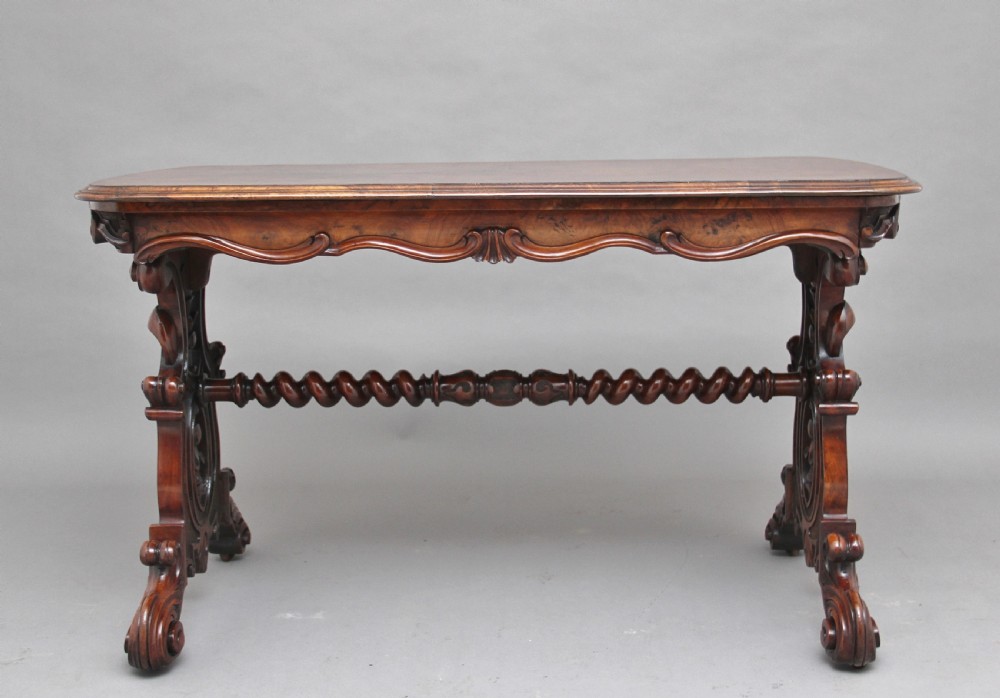 19th Century burr walnut centre table View II
