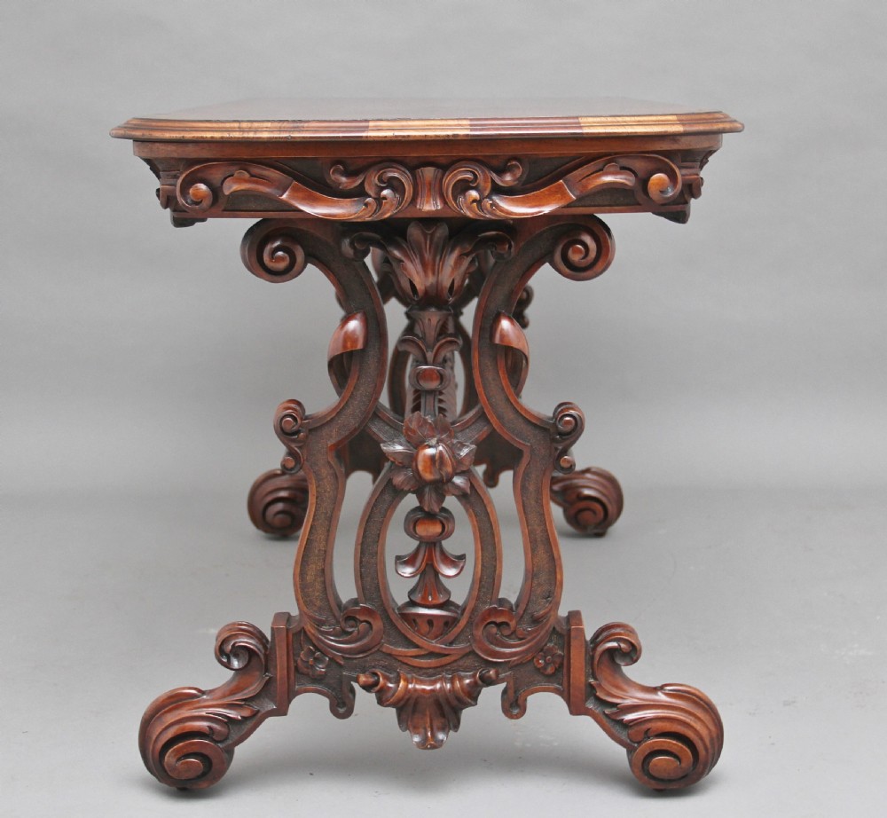 19th Century burr walnut centre table View III