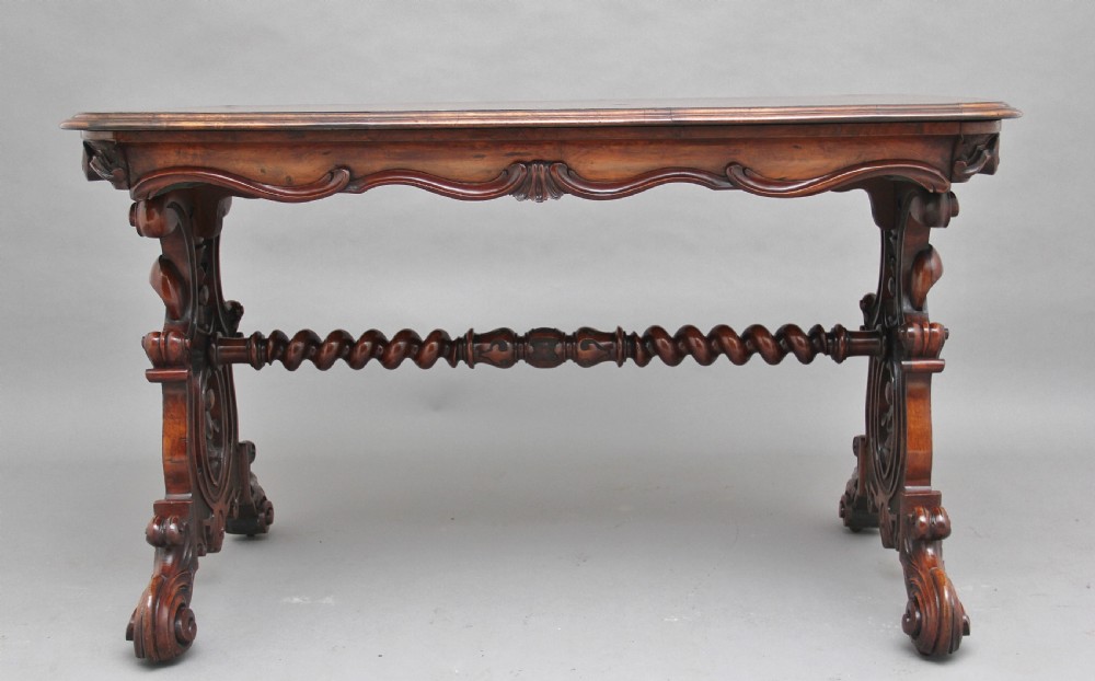 19th Century burr walnut centre table View IV