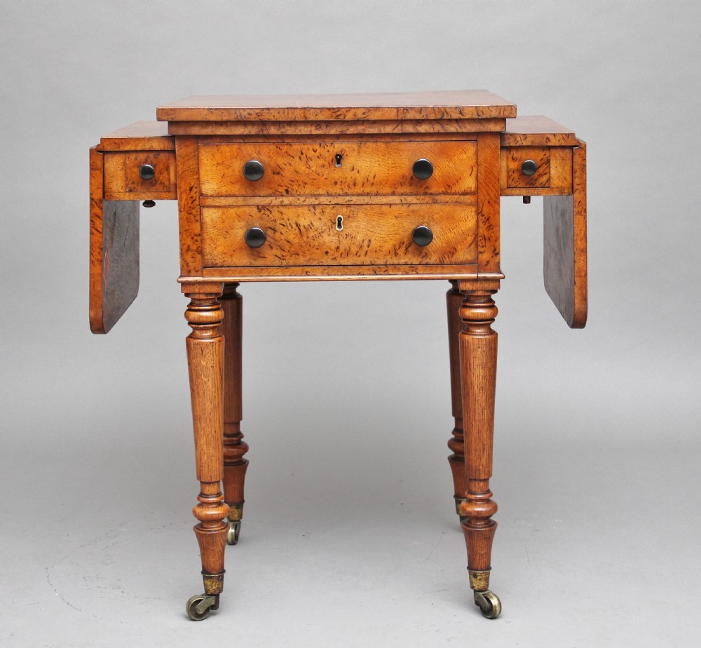 19th Century pollard oak drop leaf side table