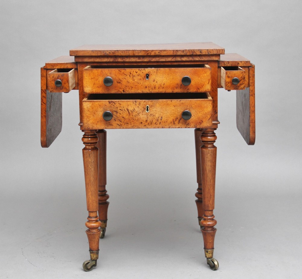 19th Century pollard oak drop leaf side table View II