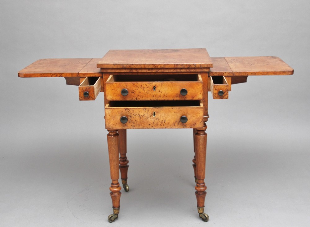 19th Century pollard oak drop leaf side table View IV