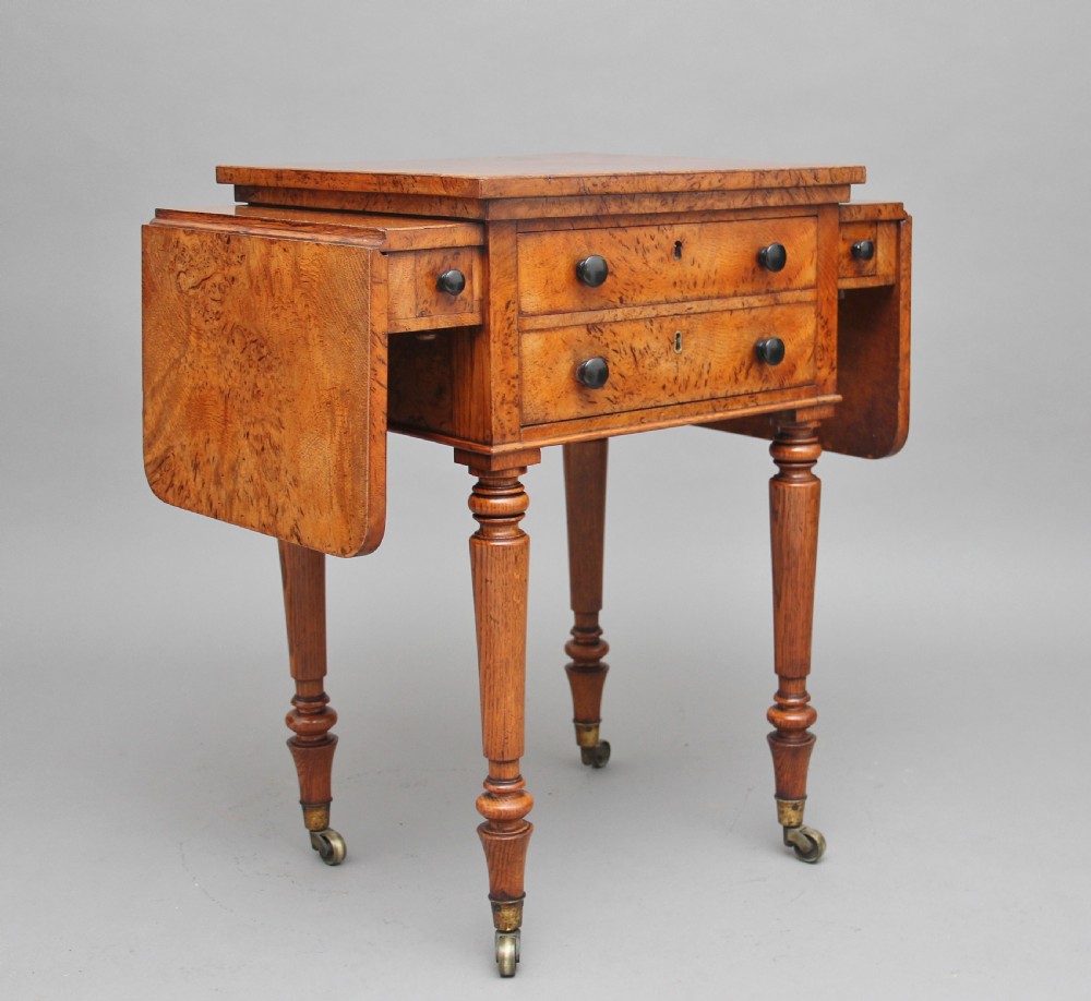 19th Century pollard oak drop leaf side table View VII