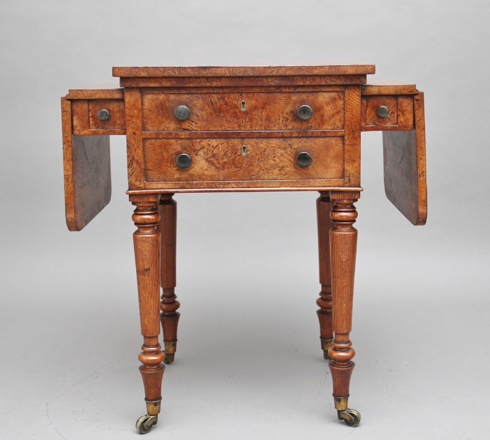 19th Century pollard oak drop leaf side table View IX