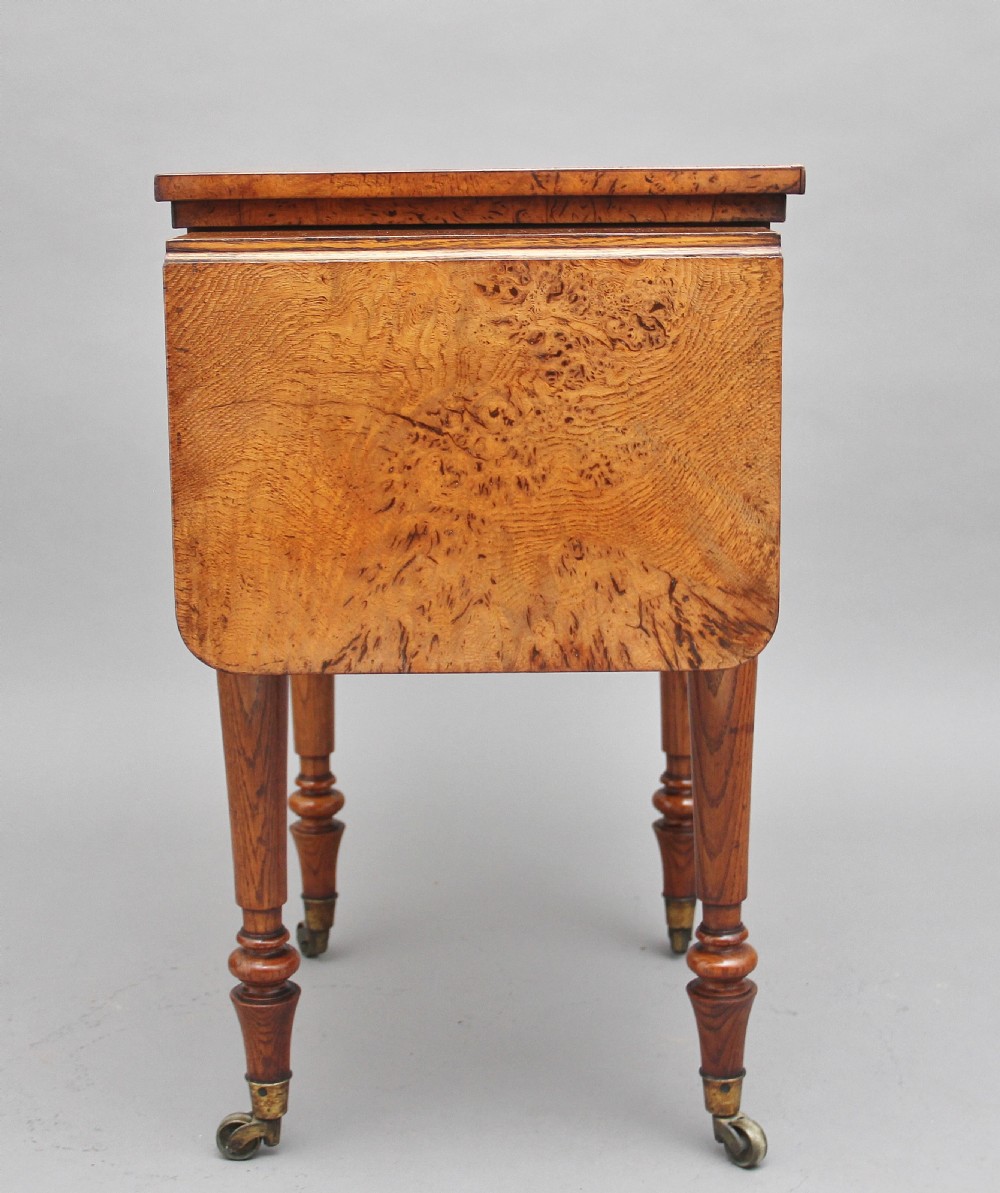19th Century pollard oak drop leaf side table View XIII