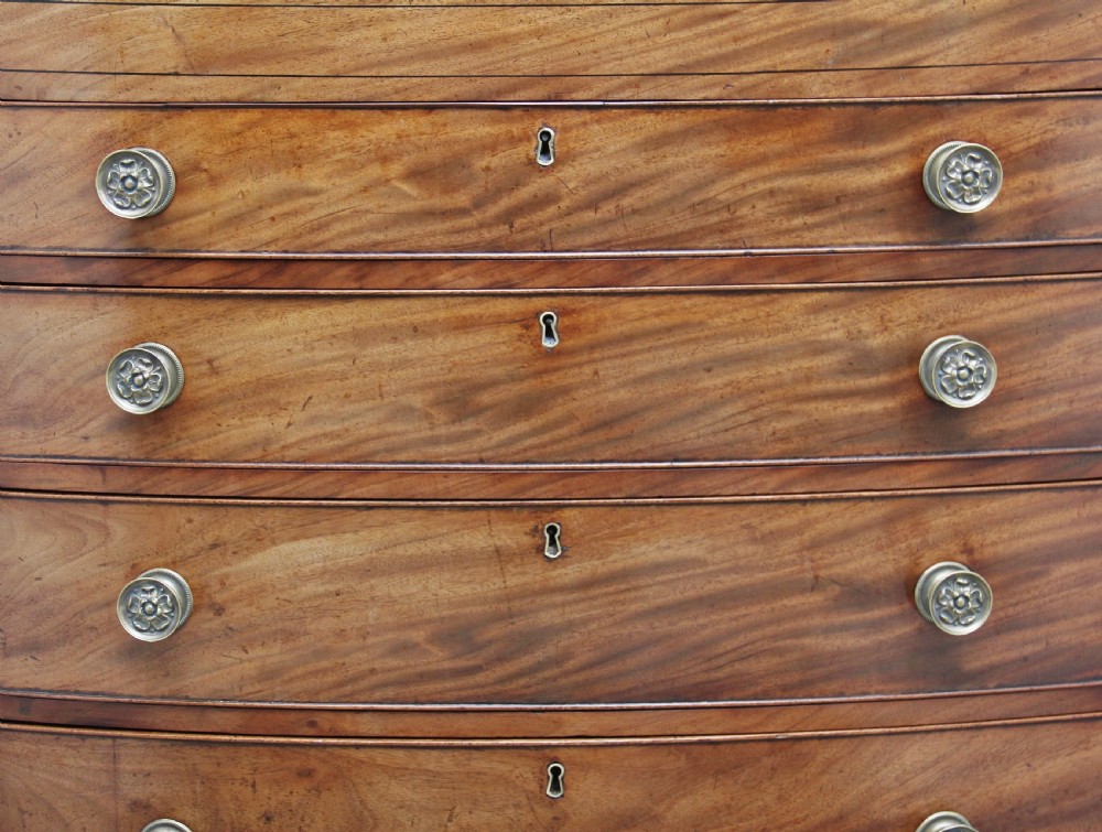 Early 19th Century Mahogany Bowfront Chest View XI