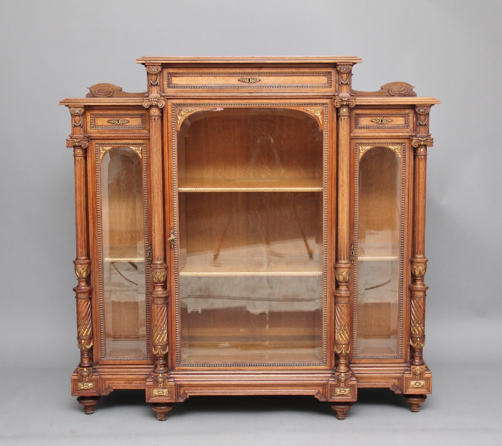19th Century French walnut display cabinet View II
