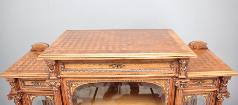19th Century French walnut display cabinet View V