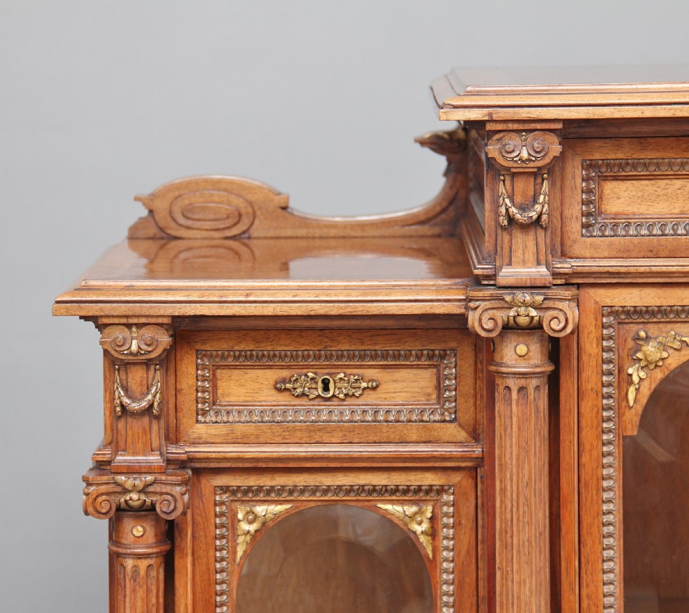 19th Century French walnut display cabinet View XI