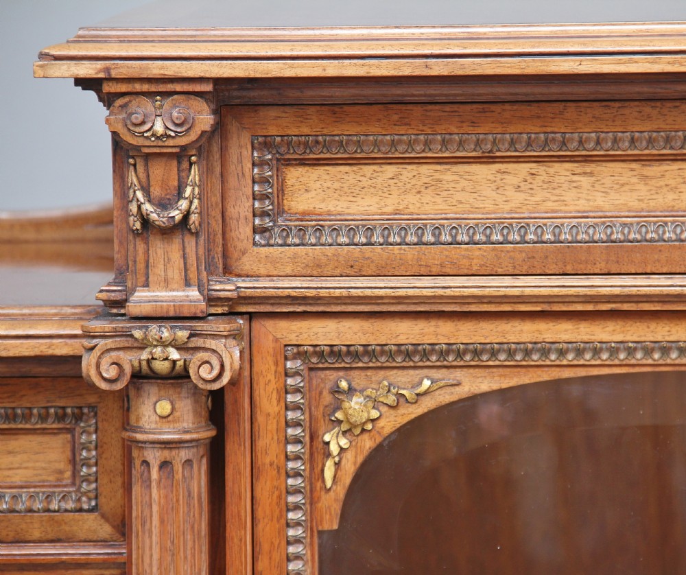 19th Century French walnut display cabinet View XIII