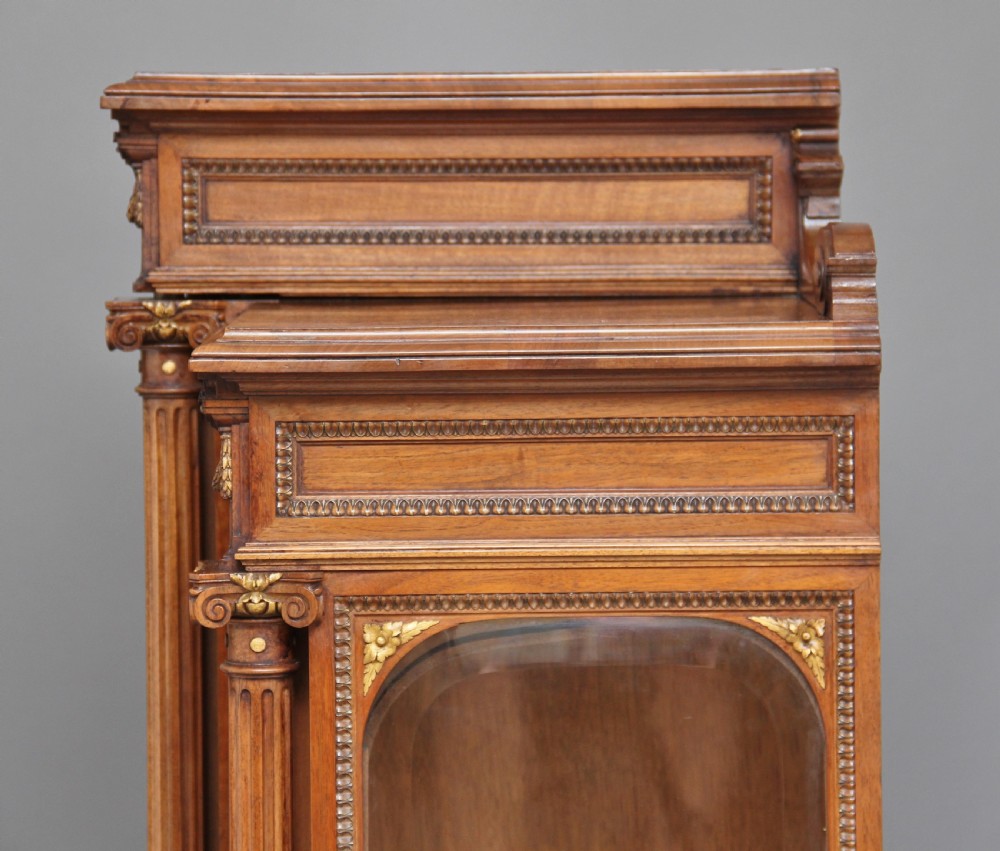 19th Century French walnut display cabinet View XIV