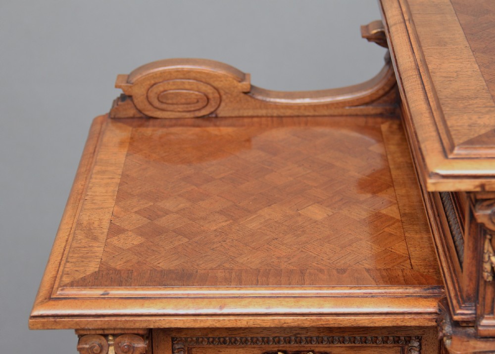 19th Century French walnut display cabinet View XVI