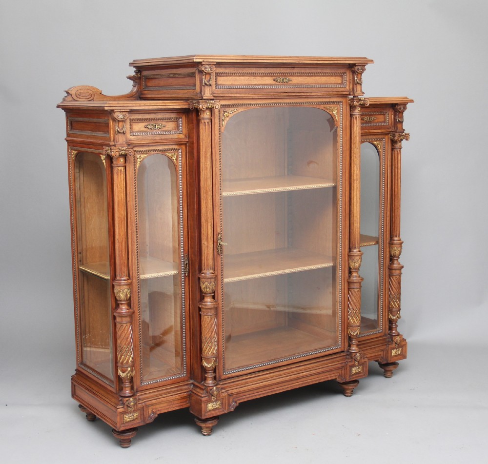 19th Century French walnut display cabinet View XVIII