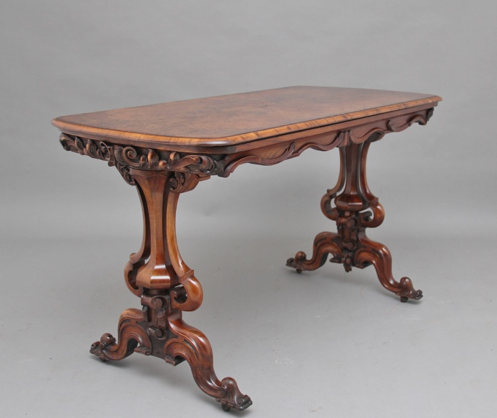 19th Century burr walnut centre table