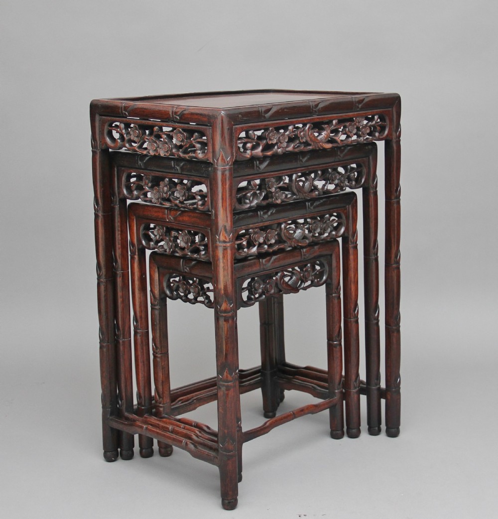 19th Century Chinese nest of four tables View III