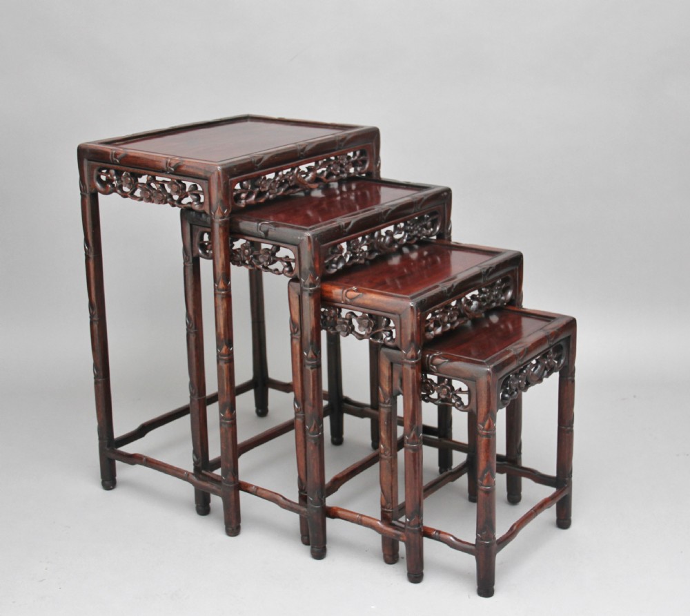 19th Century Chinese nest of four tables View XI